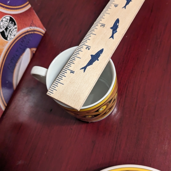 Espresso Set 12 Pieces NOS In Box Gold Black Porcelain Mini Coffee Cups & Saucer - Picture 14 of 16